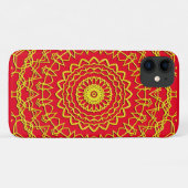 Lacy Gold Circle Design auf roter Seite Case-Mate iPhone Hülle (Rückseite (Horizontal))