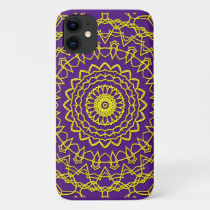 Lacy Gold Circle Design auf Royal Lila Case-Mate iPhone Hülle