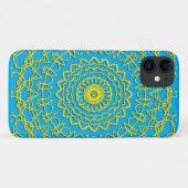 Lacy Gold Circle Design auf Sky Blue Case-Mate iPhone Hülle (Rückseite (Horizontal))