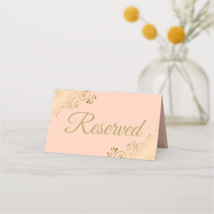Lacy Gold Coral Peach Elegante Hochzeit vorbehalte Platzkarte