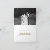 Lacy Gold Frills Elegant Navy Blue Wedding Foto Dankeskarte (Innenseite)