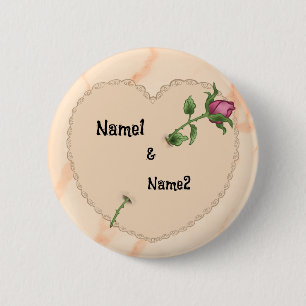 Lacy Heart Rose    Button