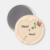 Lacy Heart Rose Magnet (Vorderseite/Rückseite)