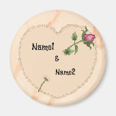 Lacy Heart Rose Magnet (Vorne)