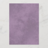 Lacy Lavender Calligrafy on White Wedding Details Begleitkarte (Rückseite)