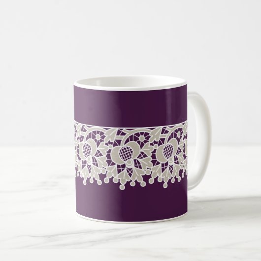 Lacy Lila Coffee Tasse (VorderseiteRechts)