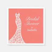 Lacy Living Coral Brautparty Napkin Serviette (Vorderseite)