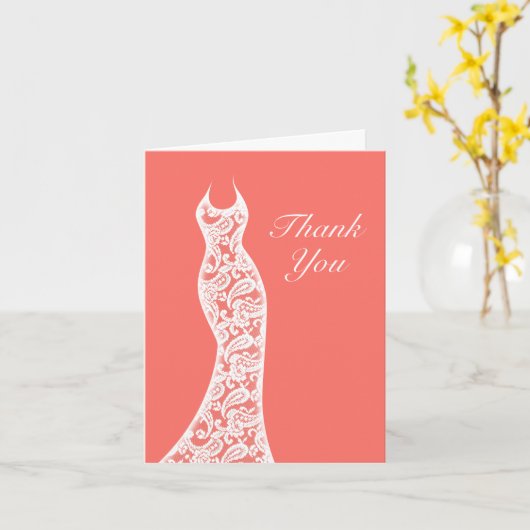 Lacy Living Coral Danke Karte (Gelbe Blume)