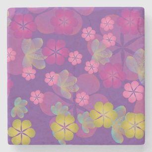 Lacy Lotus Lila Steinuntersetzer