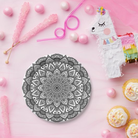 Lacy Mandala-Papier-Teller Pappteller (Party)