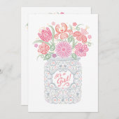 Lacy Mason Jar Babydusche Es ist eine Einladung fü (Vorne/Hinten)