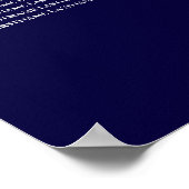 Lacy Navy Blue & Silver Alphabetic Seekarte Poster (Ecke)