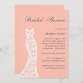 Lacy Peach Bridal Dusche Einladung (Vorne/Hinten)