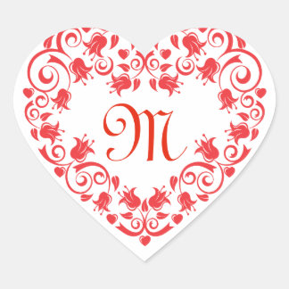 Lacy Red Blume Heft Monogram Sticker