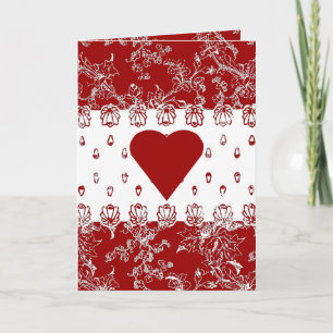 Lacy Red Valentine Feiertagskarte
