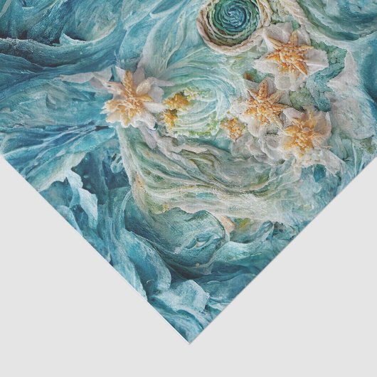 Lacy SeaStars, Ocean Waves & Starfish Seidenpapier (Ausschnitt)