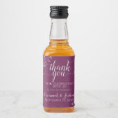 Lacy Silver Cassis Lila Wedding Danke Mini Alkoholflaschenetikett (Vorderseite)