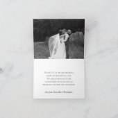 Lacy Silver Frills Elegantes Navy Blue Wedding Fot Dankeskarte (Innenseite)