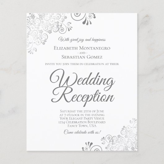 Lacy Silver White Wedeption Reception BUDGET laden (Vorderseite)