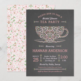 Lacy Teacup Brautparty Tee Party Einladung I
