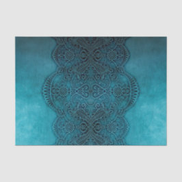 Lacy Türkise Grunge Decoupage Seidenpapier