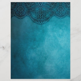 Lacy Turquoise Grunge Scrapbooking Craft Papier