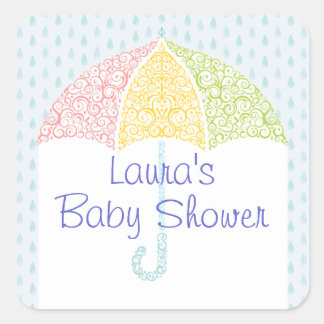 Lacy Umbrella Baby Shockaufkleber Quadratischer Aufkleber