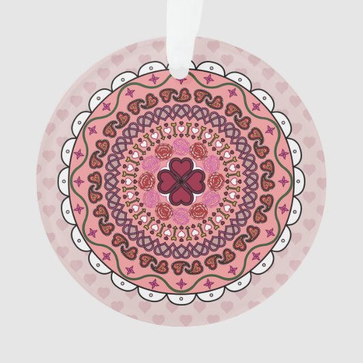 Lacy Valentine's Day Akryllische Ornament (Vorderseite)