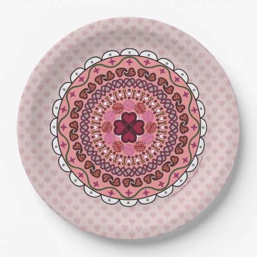Lacy Valentine's Day Paper Plate Pappteller (Vorderseite)