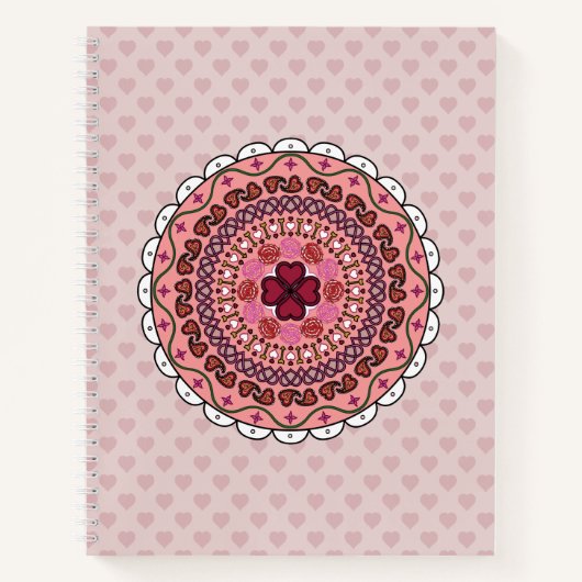 Lacy Valentine's Day Spiral Notebook Notizbuch (Vorderseite)
