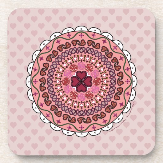 Lacy Valentine's Day Square Untersetzer (Vorderseite)