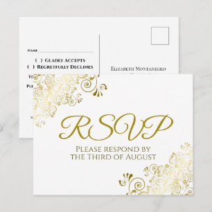 Lacy Verziert Gold Filigree Elegante Wedding UAWG Postkarte
