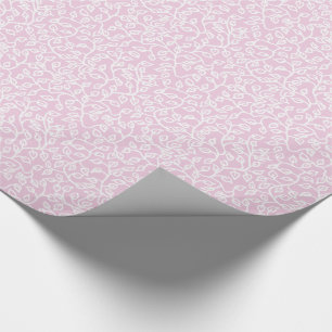 Lacy Weißes Muster von Blätter auf blass Fondant P Geschenkpapier