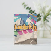 Ladakh, India Vintage Reiseplakat Postkarte (Stehend Vorderseite)