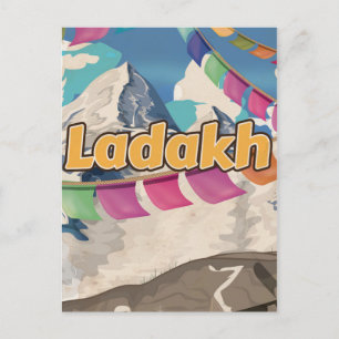 Ladakh, Indien Vintage Reiseposter Postkarte