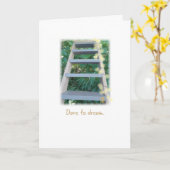 Ladder "Dare to dream" auf White Inspiration Karte (Gelbe Blume)