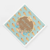 Ladder Horn Muschel Blue Retro Hochzeitspapier Nap Serviette (Ecke)