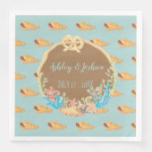 Ladder Horn Muschel Blue Retro Hochzeitspapier Nap Serviette (Vorderseite)