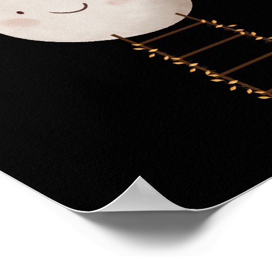 Ladder mit Fairy Lights zum Mond-Kinderzimmer Poster (Ecke)