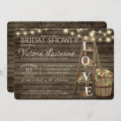 Ladder Wine Barrel und Rose Rustikales Brautparty Einladung (Vorne/Hinten)