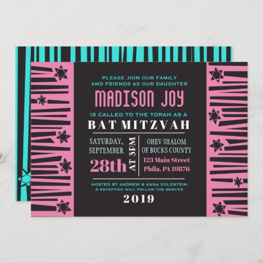 LADDER zum STARS Bar Bat Mitzvah Einladung (Vorne/Hinten)