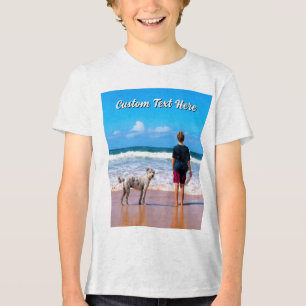 Lade Dein Haustier-Foto T-Shirt-Geschenk mit indiv Tri-Blend Shirt