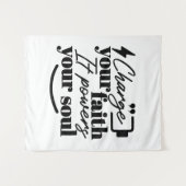 Lade Deinen Glauben auf – Christliches Inspiration Wandteppich (Vorderseite (Horizontal))