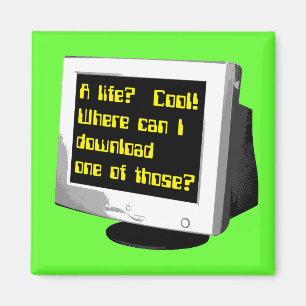 Lade ein lustiges Leben Magnet Computer Humor heru