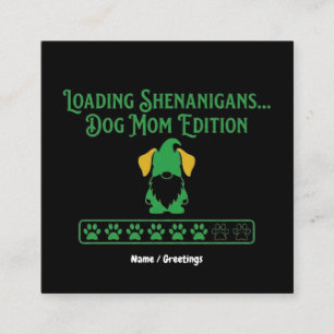 Lade-Scherereien-Hundemutter-Gnom St. Patrick's Da Quadratische Visitenkarte