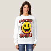Lade Smile – Retro Pixel Art 8-Bit Smiley Gesicht Sweatshirt (Vorne ganz)
