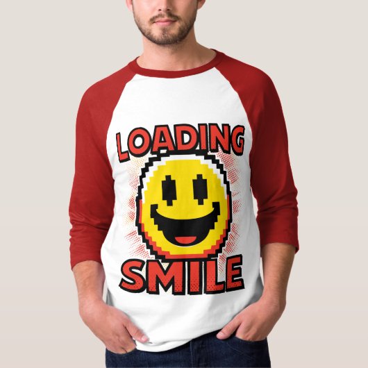 Lade Smiley – Retro Pixel Art 8-Bit Smiley Gesicht T-Shirt (Vorderseite)
