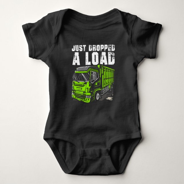 Lade Truck Driver Funny Trucker Driving Baby Strampler (Vorderseite)