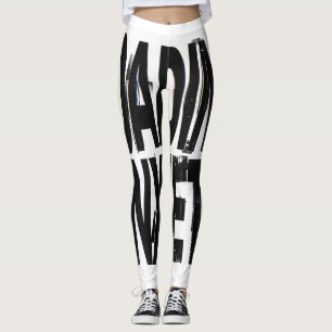 Ladeangst   Glitch Brutalistische Typografie Desi Leggings