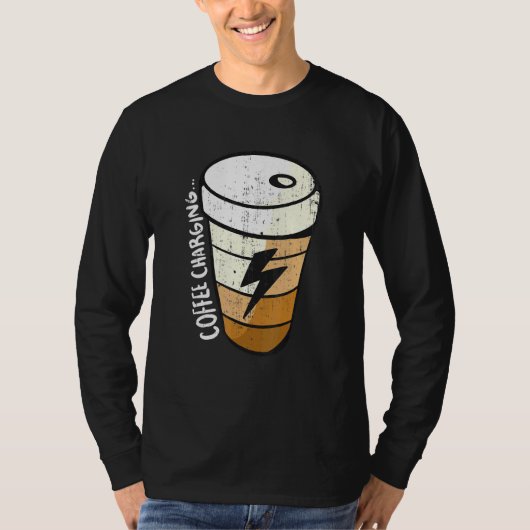 Ladebatterie-Blitze-Kaffee-Cup T-Shirt (Vorderseite)